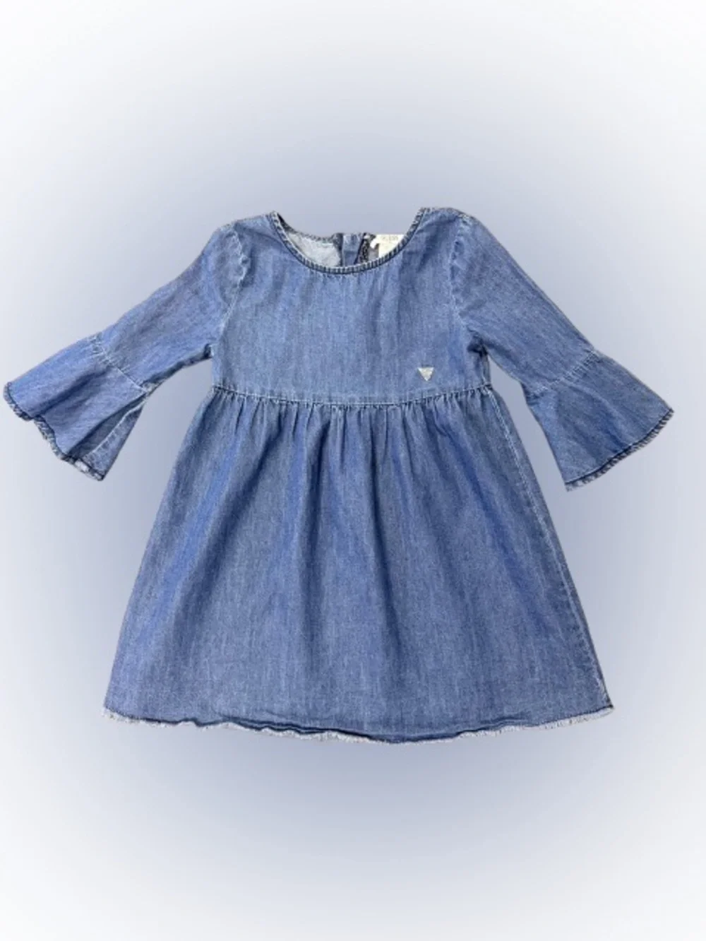 Guess Kids Girls Denim Chambray Bell Sleeve Babydoll Dress 3T